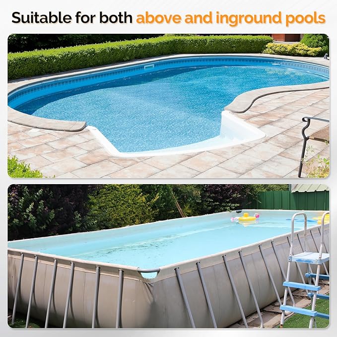 VINGLI Pool Vacuum Cleaner Automatic Sweeper Swimming Pool Creepy Crawler Vacuum with 33FT Hoses (Light Blue&White)