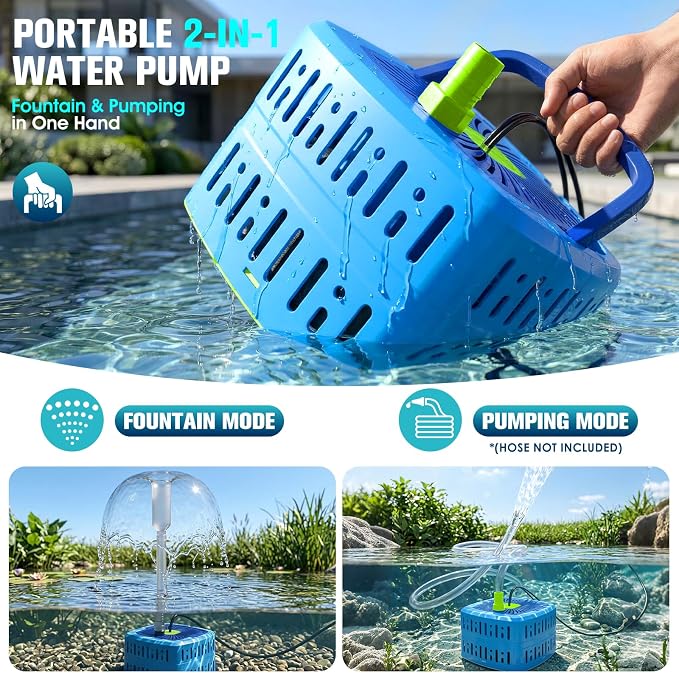 Pond Filter Pumps with Lights, 800GPH Pond Pump with Filter Fountain Kit,130W Pond Filter System with Pump Filter Kit, Koi Pond Filters for Outdoor Pond Water Features(Corded Electric)-Green