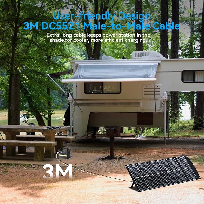100W Portable Solar Panel Extremely Lightweight Compact Foldable with USB QC3.0, Type-C PD3.0, Anderson and XT60 DC 20V for Camping Power Station, Solar Generators, Cell Phones