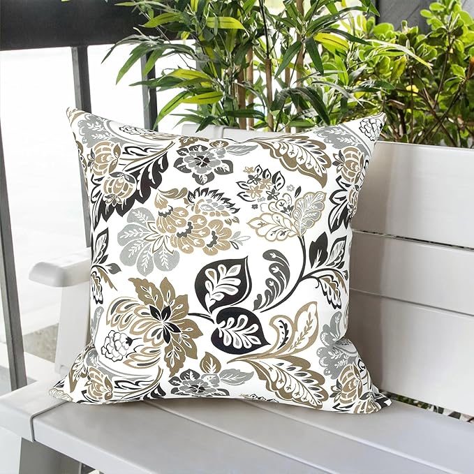 LVTXIII Outdoor Pillow Covers 20x20 Inch, 2 Pack Large Square Throw Pillow Cases, Fade-Resistant Cushion Covers for Patio Furniture Sofa, Garden Porch, Dailey Tan