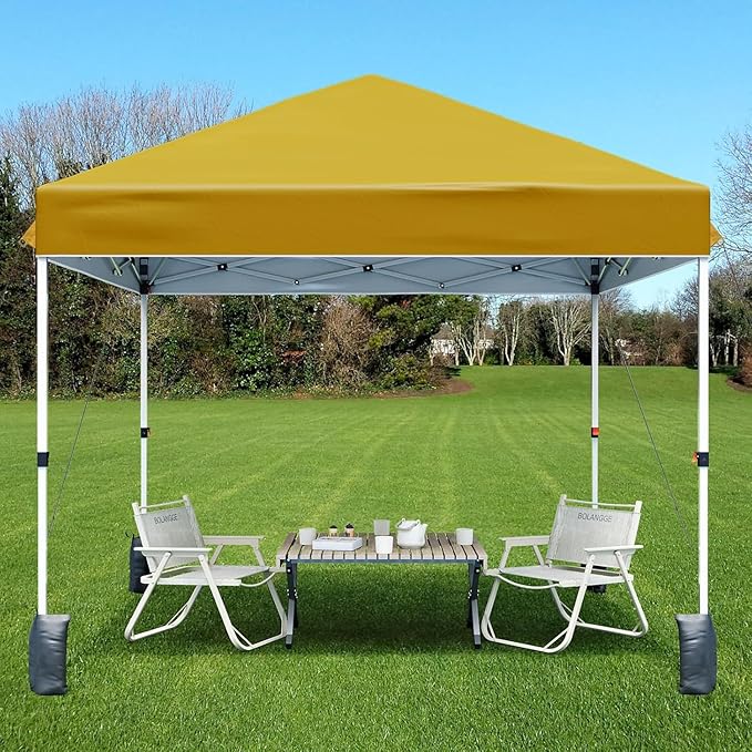 10 x 10 Ft Outdoor Canopy Tent,Pop Up Beach Canopy Tent for Events 3 Adjustable Heights with Wheeled Bag, 8 Stakes, 4 Ropes, Portable with Easy Setup Shelter for Events, Parties, Camping