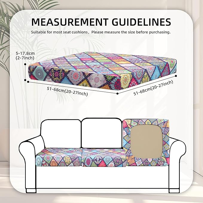 BIETYONE 8Pcs Stretch Patio Cushion Covers,Outdoor Couch Covers Replacement,Outdoor Couch & Sofa Slipcovers,for Patio Furniture Cushion Covers,Washable Reusable urniture Protector(Colored Glass,8PCS)