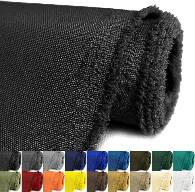 Waterproof Canvas Fabric by The Yard 58inch 600D Upholstery Material Polyester Fabric Outdoor Water Resistant Fabric for Sewing Chair Patio Cushion Purse Bag Interior, Pre Cut 5 Yard Black
