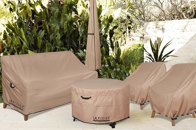 ULTCOVER Waterproof Patio Chair Cover – Outdoor Lounge Deep Seat Single Lawn Chair Cover 4 Pack Fits Up to 32W x 34D x 34H inches