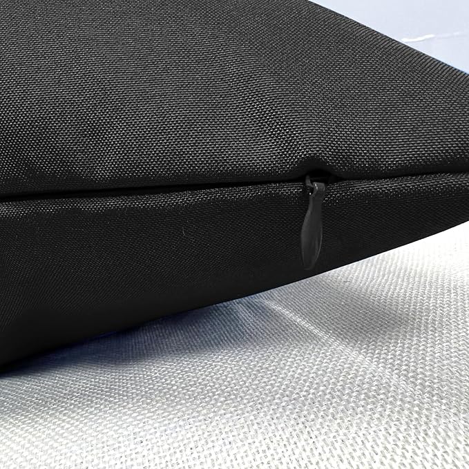 VAKADO 12x20 Lumbar Outdoor Waterproof Black Throw Pillow Covers Set of 2 Decorative Tender Green Outside Patio Furniture Cushion Cases Decor for Garden Bench Porch Couch Tent Sunbrella