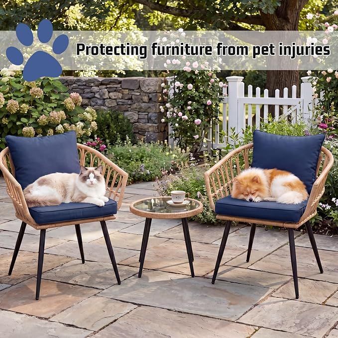 4pcs Outdoor Patio Cushion Covers Replacement, 24" Zippered Outdoor Cushion Covers Waterproof, UV Resistant & Washable Patio Furniture Cushion Covers Waterproof for Patio Sectional, Navy Blue