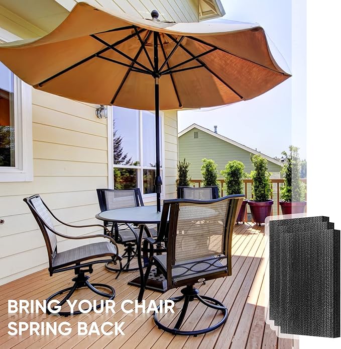 Tondiamo 10 Pcs Patio Chair Spring Plates Black Swivel Rocker Fiberglass Spring Plates Replacement Parts for Universal Outdoor Patio Furniture, 5 x 2. 5 x 0. 25 Inch(Black,10 Pieces)