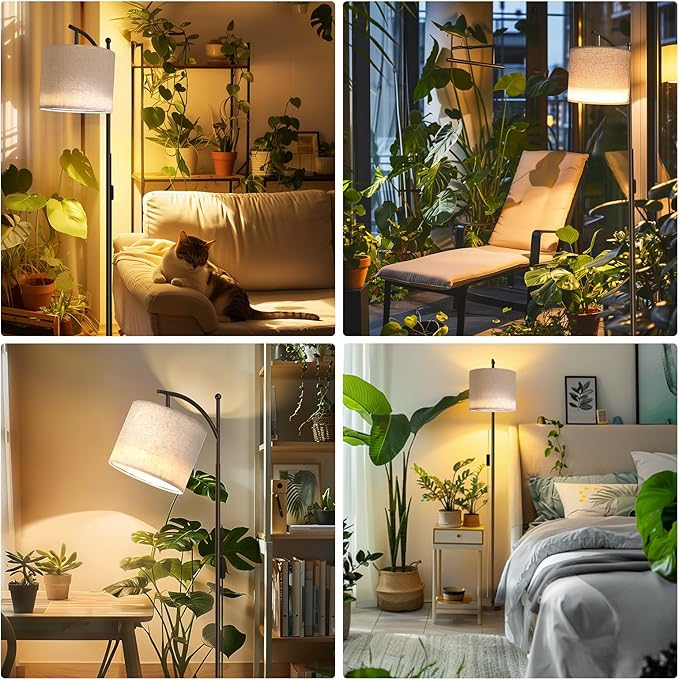 Bstrip 70.8″ Tall Grow Lights for Indoor Plants, 3000K Full Spectrum Plant Light with Stand, Auto On/Off Timer & Adjustable Angle, 25W Non-Dimmable LED Lamp for Plant Growth