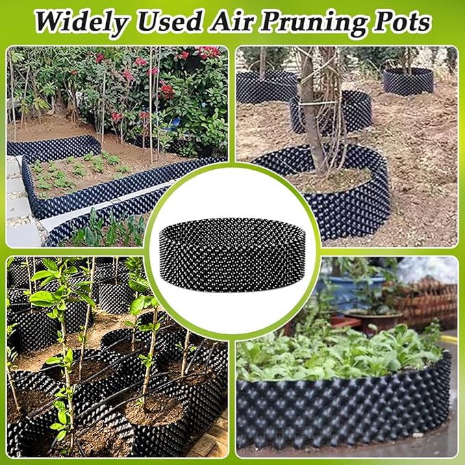 RooTrimmer 60 Gallon Air Pruning Container, Raised Garden Bed Large Tree Pos New Plastic Nursery Pot Fruit Vegetable Garden Grow beds (4 ft Diameter), Black