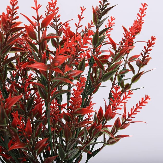 RECUTMS Spring Fall Decoration, Artificial Fake Outdoor Plants Flowers, 36 Pcs Faux Fall Orange Flower for Planter Pot UV Resistant for Outside Porch Home Patio Garden Window Box Decoration(Orange)