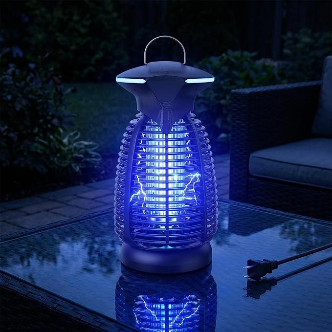 Electric Bug Zapper Outdoor - 4200V High Voltage Insect Killer Waterproof LED Light for Mosquito Fly Patio Porch Garage Backyard Home Indoor