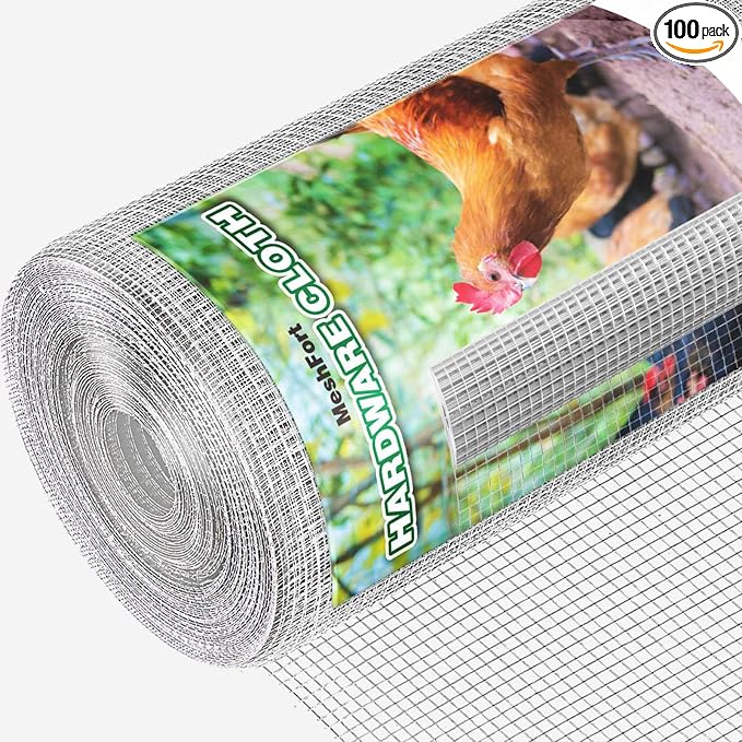Hardware Cloth 1/2 Inch 48 x 100 ft 19 Hot - Dipped Galvanized After Welding. Ideal for Chicken, Rabbit, Snake Cages and Fencing