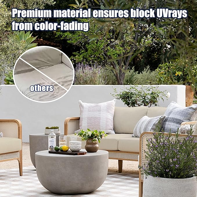 12-Piece Outdoor Cushion & Pillow Cover Set, 8 Seat Covers + 4 Pillow Covers, Stretch Patio Furniture Slipcovers for Sofa Sectional Chair
