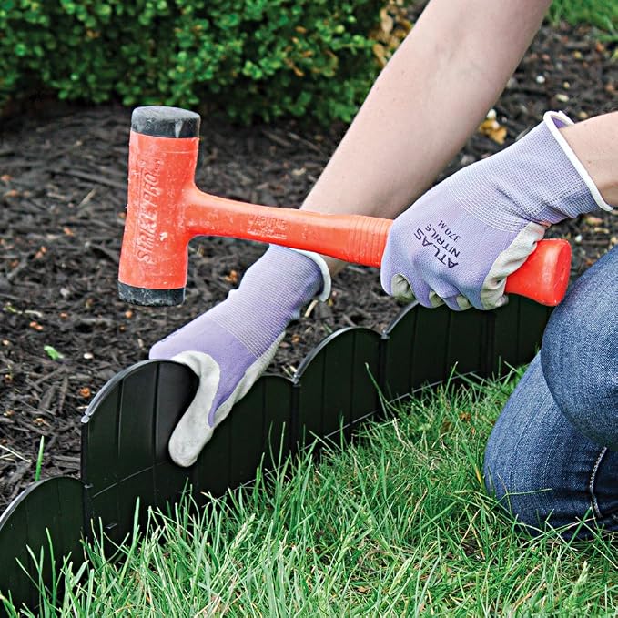 20' Choppers Heavy-Duty Hammer-in Edging - Corner and T Connectors Included - Black