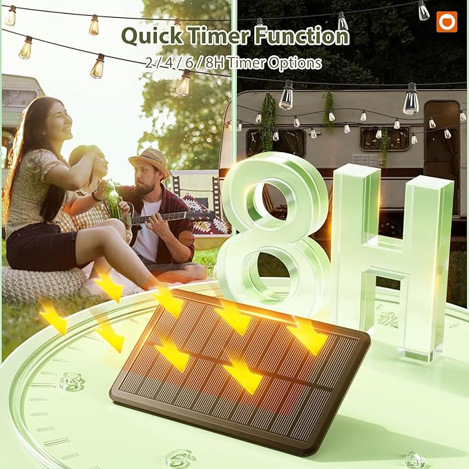 addlon 52(48+6) FT Solar String Lights Waterproof,Patio Lights Solar Powered with Remote & USB Port 16+1 LED Shatterproof Bulbs 3 Light Modes, Dimmable Solar Light for Camping Backyard Garden