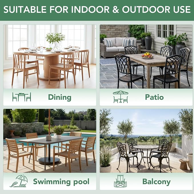 Outdoor Chair Cushions Set of 2: Waterproof & Fade Resistant Patio Furniture Cushions - 18.5 x 16 x 2 Inch Non Slip Round Corner Seat Cushion Pads with Removable Cover for Garden Yard Lawn, Cream