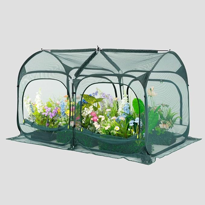 Poray Large 8.2x4FT Plant Netting Cover, Pop up Tunnel Crop Cage Gardening Net,Pest Guard Cover for Vegetables &Fruits,Durable Gardening Net for Plant and Animal