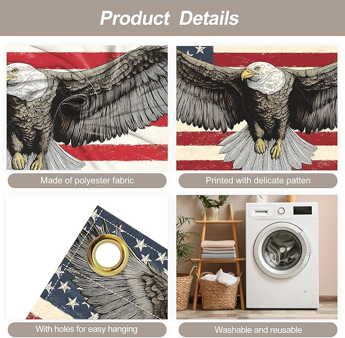 7 * 16FT Eagle USA Flag Garage Door Cover Decorations Independence Day Garage Door Banner for Outdoor Indoor Patriot Party Photography Backdrop