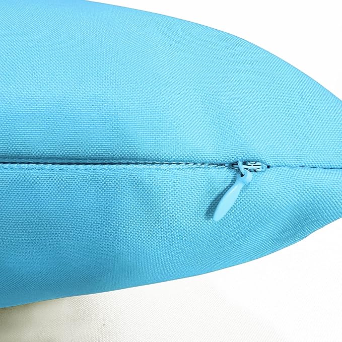 VAKADO Outdoor Waterproof Throw Pillow Covers Decorative UV Outside Patio Furniture Cushion Cases Decor for Garden Bench Porch Couch Tent Pool 26x26 Pack of 2 (Sky Blue)