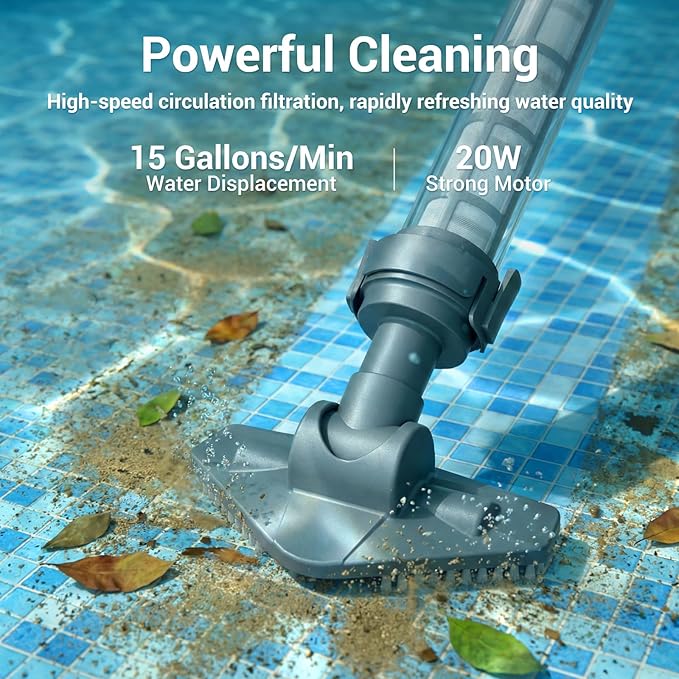 MUTAOMWY Hot Tub Vacuum,Cordless Handheld Pool Vacuum Cleaner - Pool Cleaner for Inground Pools, for Hot Tubs and Spa,12 Gallons/Min Powerful Suction