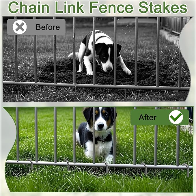 16 Inch J Hook Rebar Stakes 10 Pack, Heavy Duty 5/16 Inch Diameter Black E-Coated Steel Wind Resistant Ground Anchors for Trampoline, Bounce House, Dog Kennel, Chain Link Fence & Gazebo