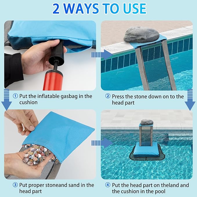 Pool Animal Escape Ramp,Pool Frog Saver,Animal Saver for Swimming Pool Critter, Rescue for Toads, Flog,Lizards, Ducks, Snakes, Mice,Pack of 2