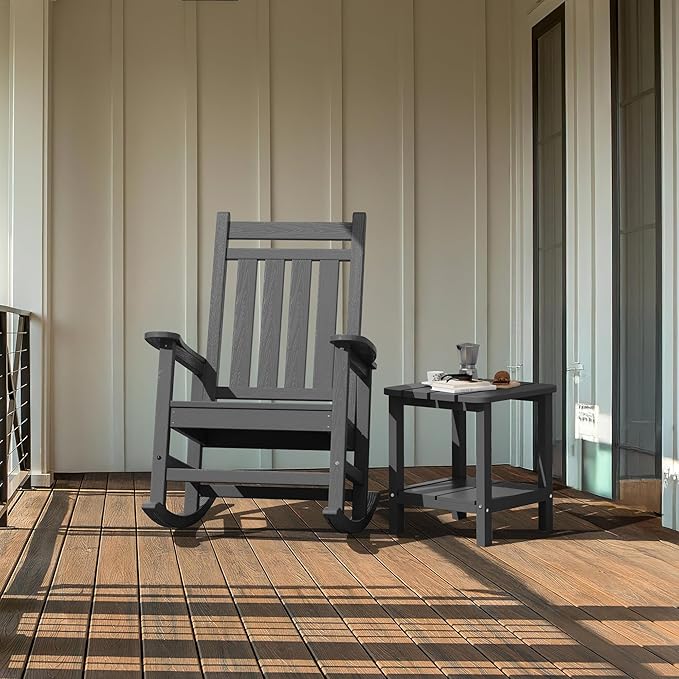 SERWALL Adirondack Table Set of 4, Outdoor Side Table- Gray