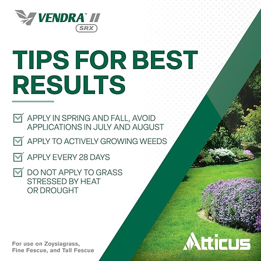 Atticus Vendra II SRX Herbicide (4 oz) - 24.5% Fluazifop – Grass Weed Killer Selective Control Bermudagrass, Barnyardgrass, Crabgrass, Foxtail, Goosegrass and More in Lawn and Landscapes