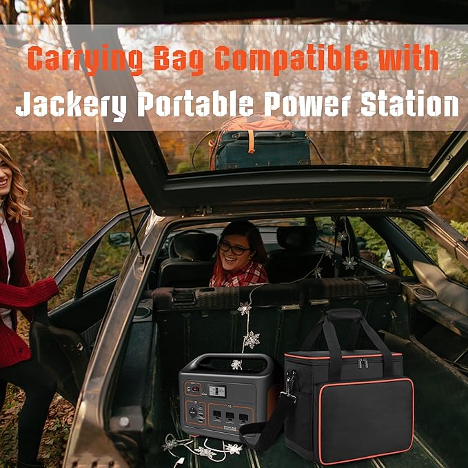 Trunab Travel Carrying Case Compatible with Jackery Explorer 1000/1000 v2, Portable Power Station Storage Bag with Waterproof Bottom and Front Pockets for Charging Cable and Accessories