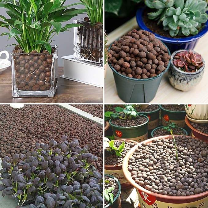 2LBS Leca Expanded Clay Pebbles Hydroponics Supplies for Indoor Garden Plants (2LBS)