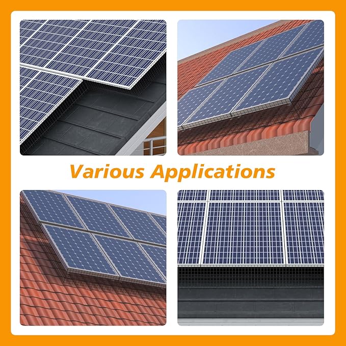Solar Panel Bird Proof Cover Black Heavy-Duty PVC 1/2 inch 6in * 50FT Bird Proof Rolling net kit Solar Panel Animal Protection Device, can Prevent Pigeons and Birds from Entering The Room