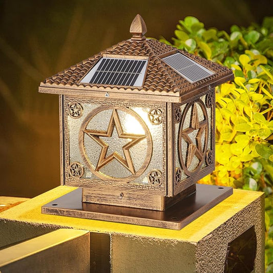 Solar Post Cap Light Modern Outdoor Fence Deck Column Cap Lamp Fence Deck Pillar Lantern Outside Housing Patio Landscape Lighting Flat Surface Posts Garden Decor IP65 Waterproof Entrance Pathway Lamps