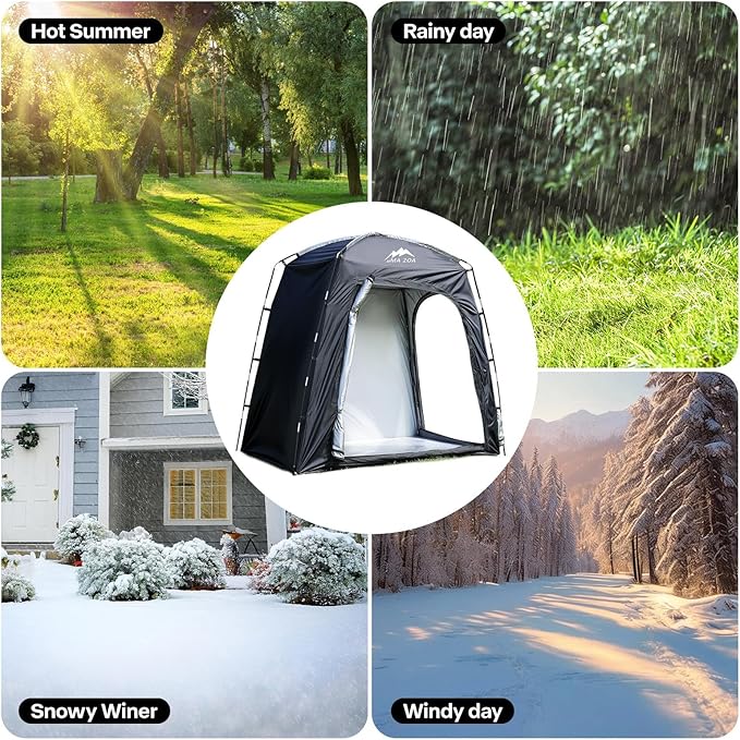 Bike Cover Storage Tent, Outdoor Portable Storage Tent, 210D Oxford Fabric PU4000 Waterproof for 2-4 Bikes, Shelter for Motorcycle, Garden Tools, Toys, Lawn Mower