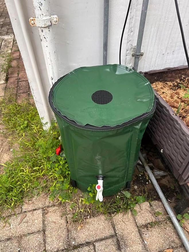 Rain Water Collection Barrel Water Storage Tank with Spigot, Hose and Portable Bucket, Large Plastic Collapsible Rain Catcher Catchment System to Collect Rainwater from Gutter (43Gallon=160L)