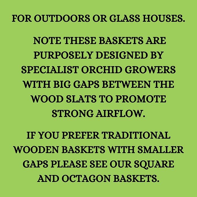 2 Rustic Specialist Orchid Baskets with Hangers for Outdoors, Lotus Flower Shape, 1 is 10 Inches Wide, 1 is 8 Inches, Orchid Tree Hanger