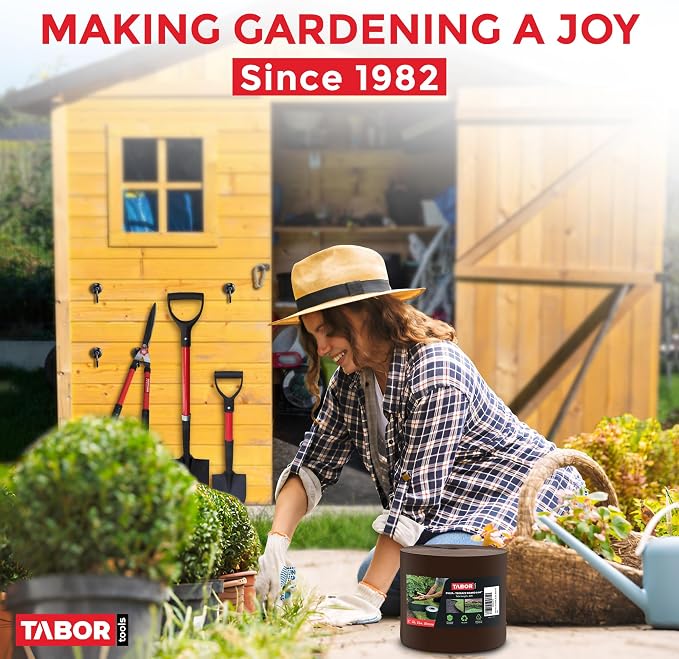 TABOR TOOLS 40 Ft Terrace Board, 5 Inch High, 0.04" Inch Thin, Landscape Edging Coil, Grass Barrier, Bender Board, Garden Liner, ES22. (Brown)