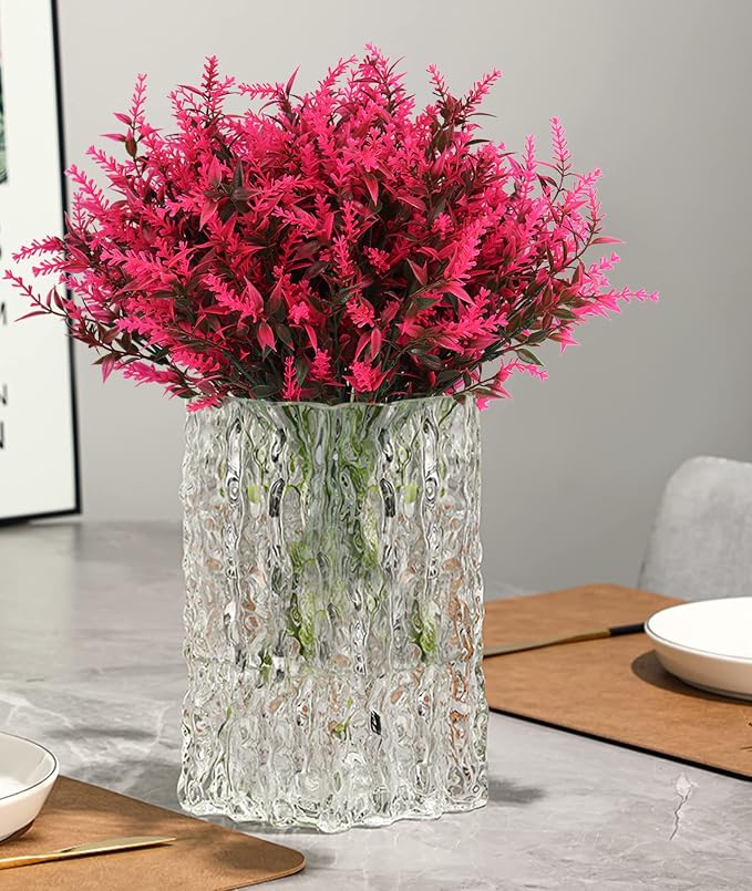 RECUTMS Spring Decoration Artificial Flowers Outdoors Greenery | 36Pcs,Fake Shrubs Greenery Plants Indoor UV Resistant Plastic Faux Bouquets for Outdoor Home Garden Porch Decoration