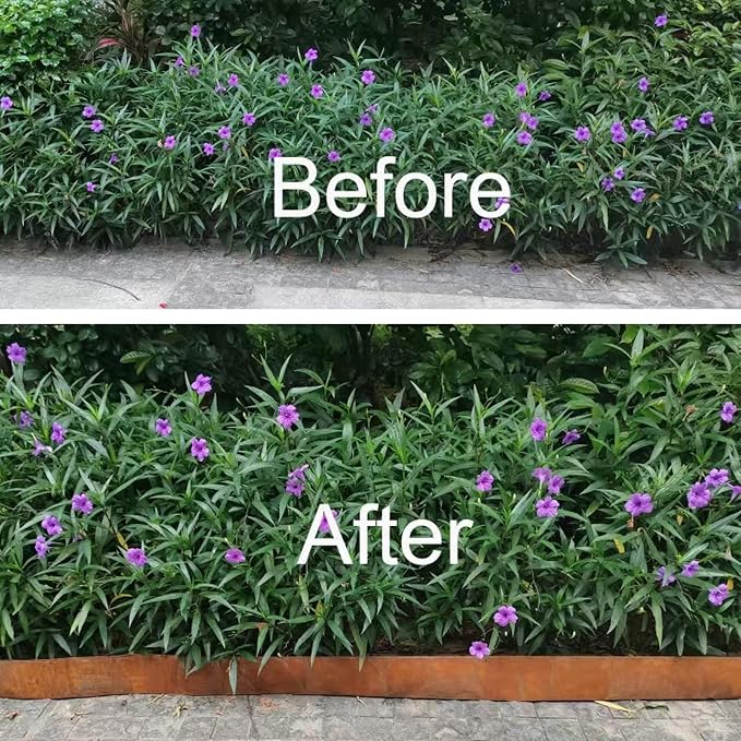 Metal Landscape Edging,5.5Inch x 16FT Garden Edging for Flower Bed,Lawn and Landscape Border (Rusted, 5.5 Inch × 16FT)