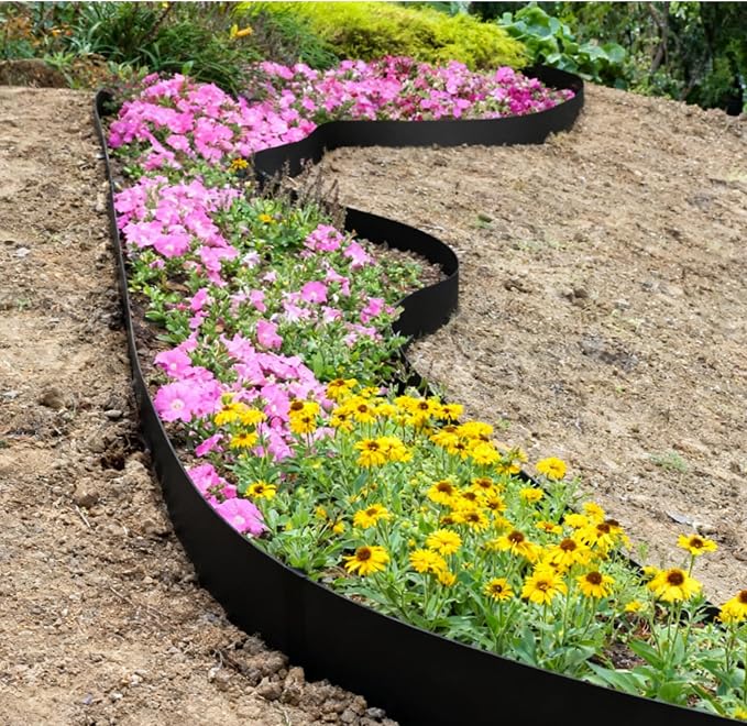 40" L X 6" H Metal Landscape Edging, 6 Pack Heavy Duty Galvanized Steel Garden Edging, Hammer-in Metal Edging for Landscaping for Lawn, Pathway, Yard