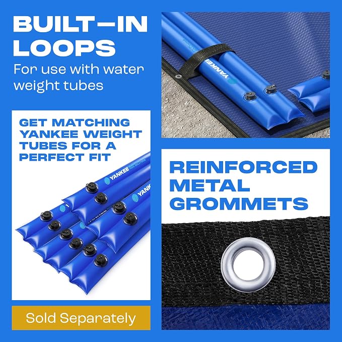 Yankee Pool Cover for 16x36 ft Rectangular Pool: Extra Thick & Durable | Sapphire Series of Premium Cold- and UV-Resistant In-Ground Pool Protection