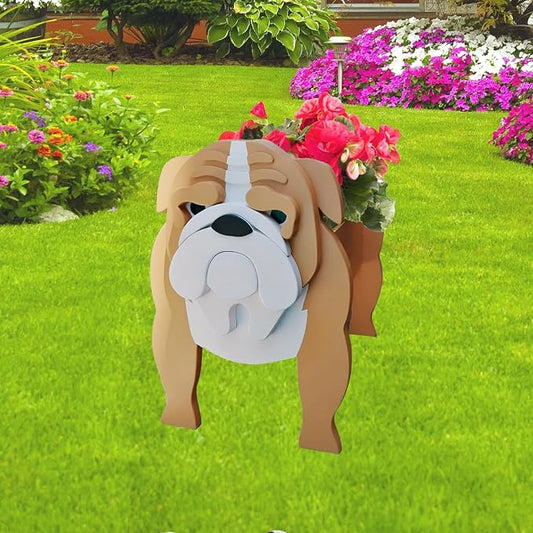 English Bulldog Dog Planter Plant Pots,Cute Dog Flower Planter,Gifts for Pet Lovers,Unique Animal Plant Pots,Office,Indoor Outdoor Garden Decor（9.45 * 7.48 * 10.63in）