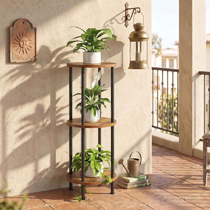 HOOBRO Plant Stand Indoor with Grow Lights, 47.2" Tall Metal Plant Shelf and Plant Stand Indoor, 3 Tier 35.2" Tall Corner Plant Shelf Bundle, BB09DHJ01-BF13HJ01