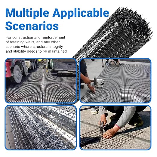 Bi-Directional Retaining Wall 4ftX50ft,Geogrid for Retaining Wall,Driveway