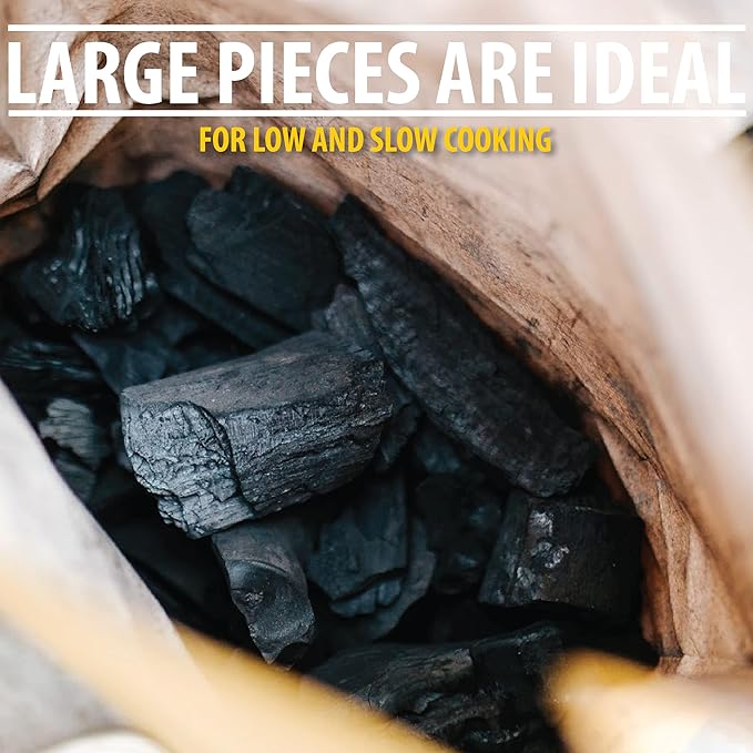 FOGO Premium Hardwood Lump Charcoal, Natural Large Sized Lump Charcoal, 17.6 Pound Bag and FOGO Barrel Proof Bourbon Barrel Blocks, 2 Pound Resealable Bag, Bundle
