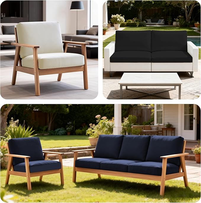 BIETYONE 4Pcs Patio Stretch Cushion Covers,Outdoor Sofa Replacement Cover Slipcovers for Patio Furniture Cushion Covers, Washable Reusable Furniture Protector