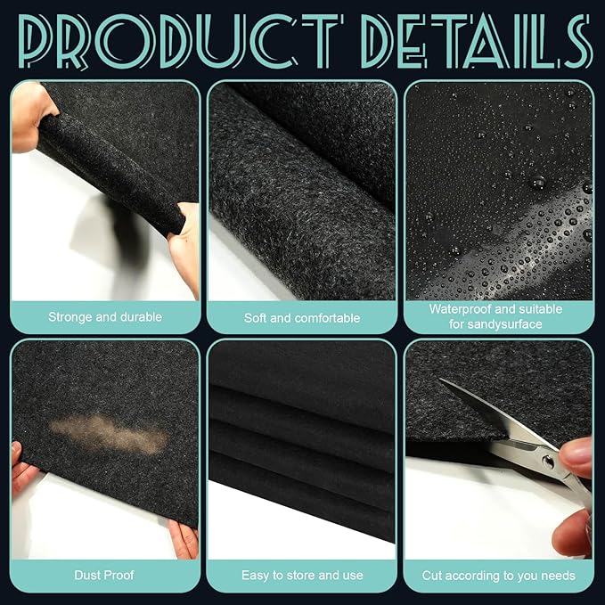 4x6 FT Outdoor Storage Shed Floor Mat,Waterproof Washable Garden Flooring Pad with Non Slip Backing for Dust, Oil, Protection, Storage Shed Not Included(Black)