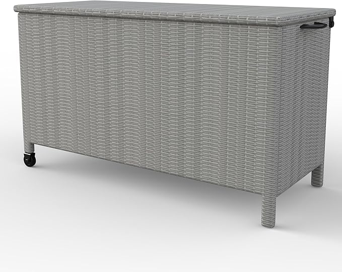 Takywep 140 Gallon Large Deck Box Waterproof,Indoor Outdoor Weather Resistant Storage Container,Polyester Cloth Lined with Soft Close Hinges for Patio Furniture Cushions, Garden Tools