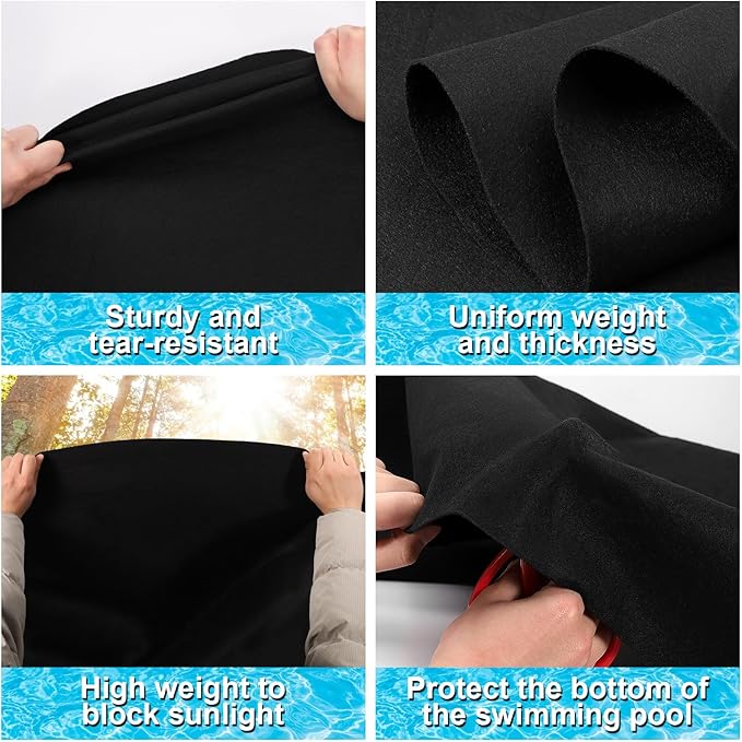 VICAMB 11 x 7.5ft Rectangular Pool Liner Pad for Above Ground Swimming Pools,220g/㎡ Heavy Duty Pool Ground Mat Under Pool Pad,Pools Bottom Liner Protector to Prevent Puncture and Extend Liner Life