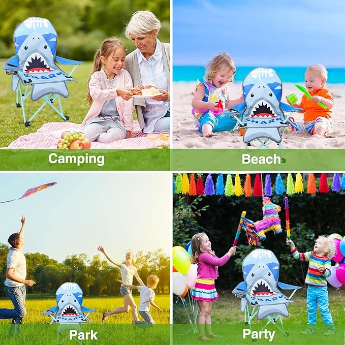 KABOER Kids Outdoor Folding Lawn and Camping Chair with Cup Holder and Carrying Bag, Children's Camping Chairs