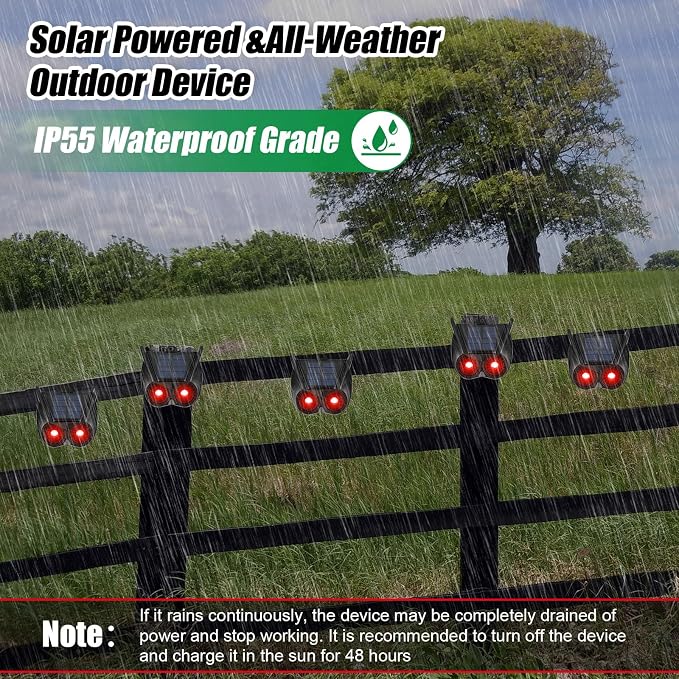 Qualirey 3 Pack Solar Animal Repellent Nocturnal Predator Control Light Animal Repellent for Coyote, Raccoon, Deer, Skunk Outdoor Predator Deterrent Devices for Garden Yard Farm Chicken Coop